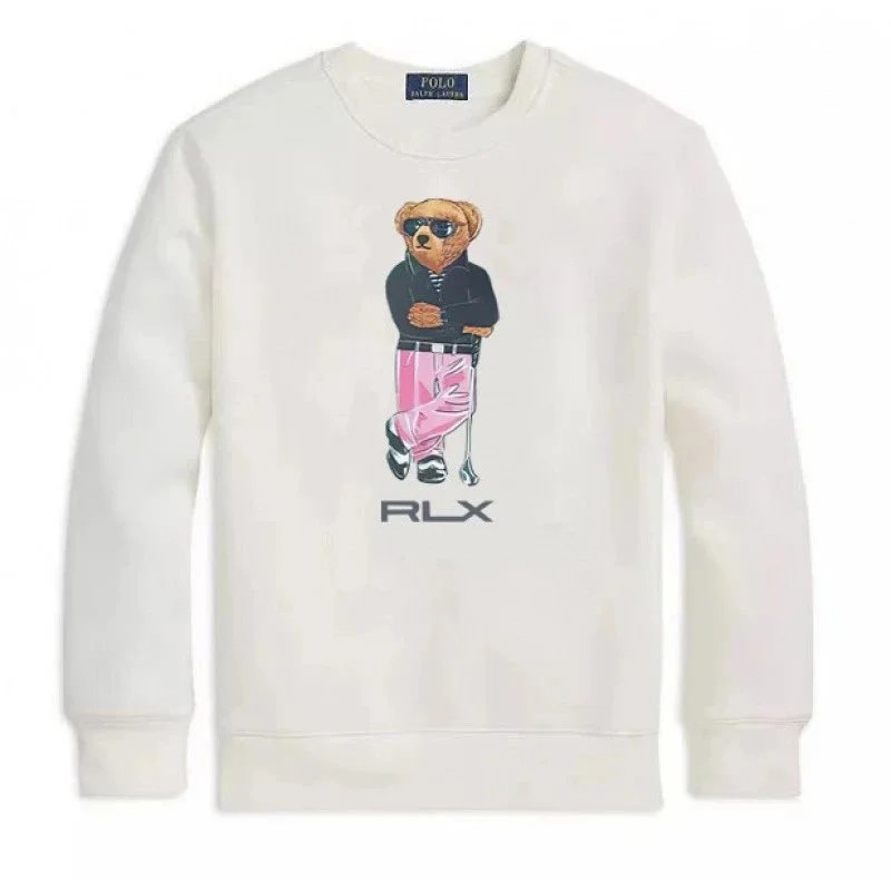 Polo Ralph Lauren Bear Graphic Navy Gray Cream Crewneck Sweatshirt
