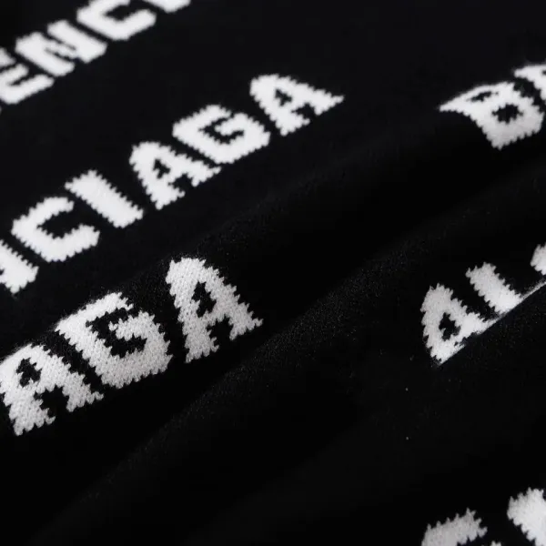 Balenciaga Logo Print Knit Sweater Pink - 3
