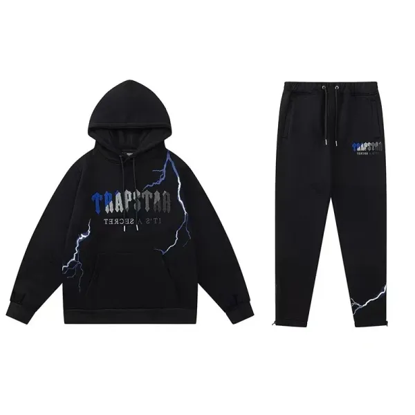 Traphouse x It's A Secret Hoodie and Sweatpants Set Black Multicolor - 3
