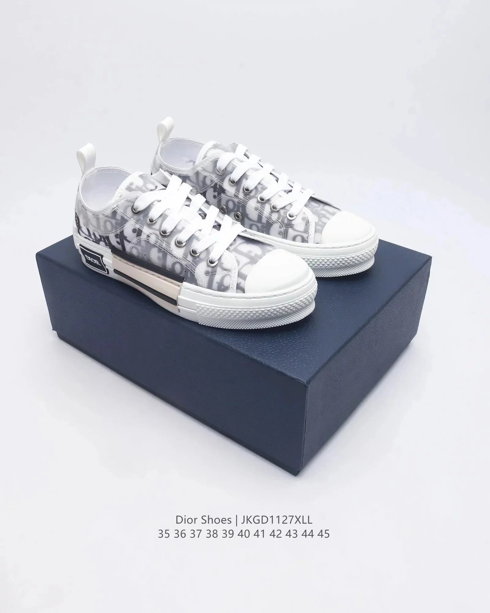 Dior B23 White Monogram High-Top Sneakers
