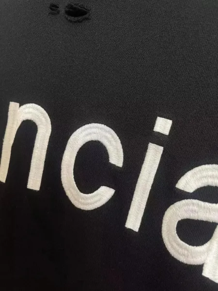 Balenciaga Logo Wave Hoodie Black - 7