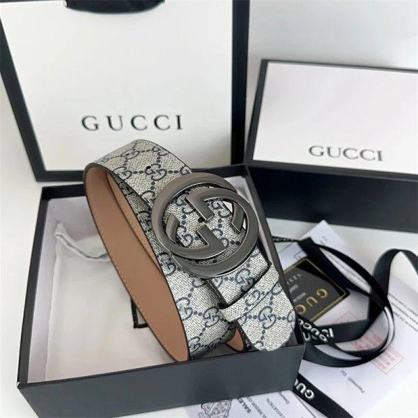 Gucci GG Marmont Belt Beige Canvas with Silver-Tone Buckle Canvas Belt product listing in Litbuy spreadsheet finds