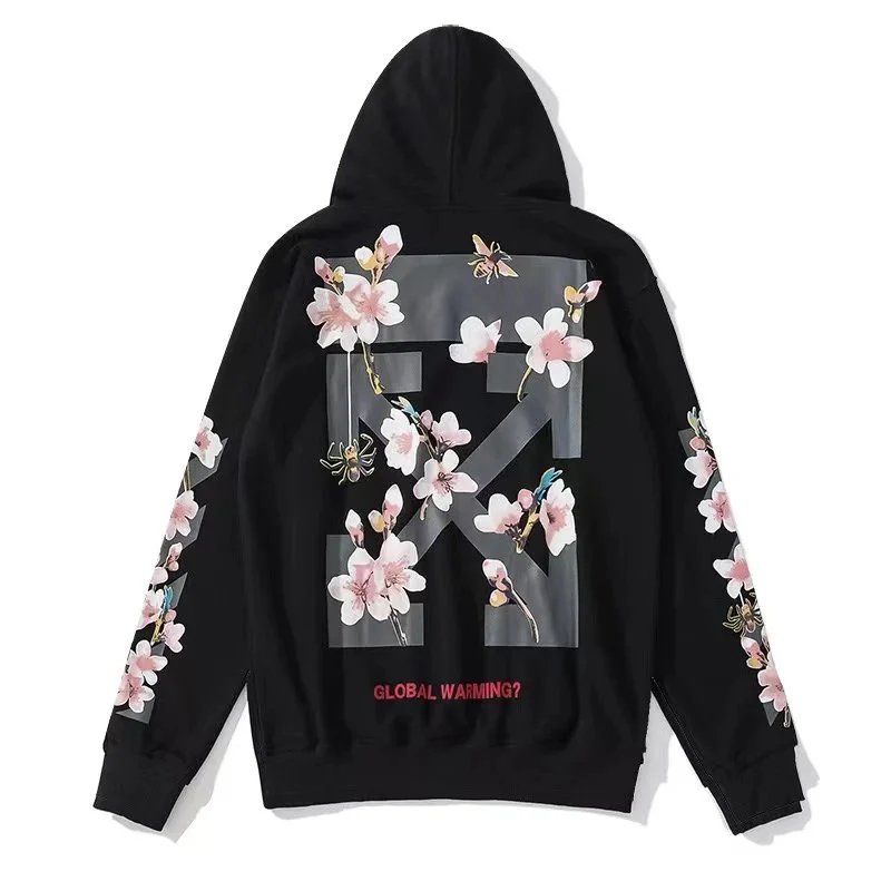 Off-White Hoodie Black White Graphic Streetwear