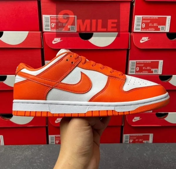 Nike Dunk Low Retro Orange White Sneakers - 1