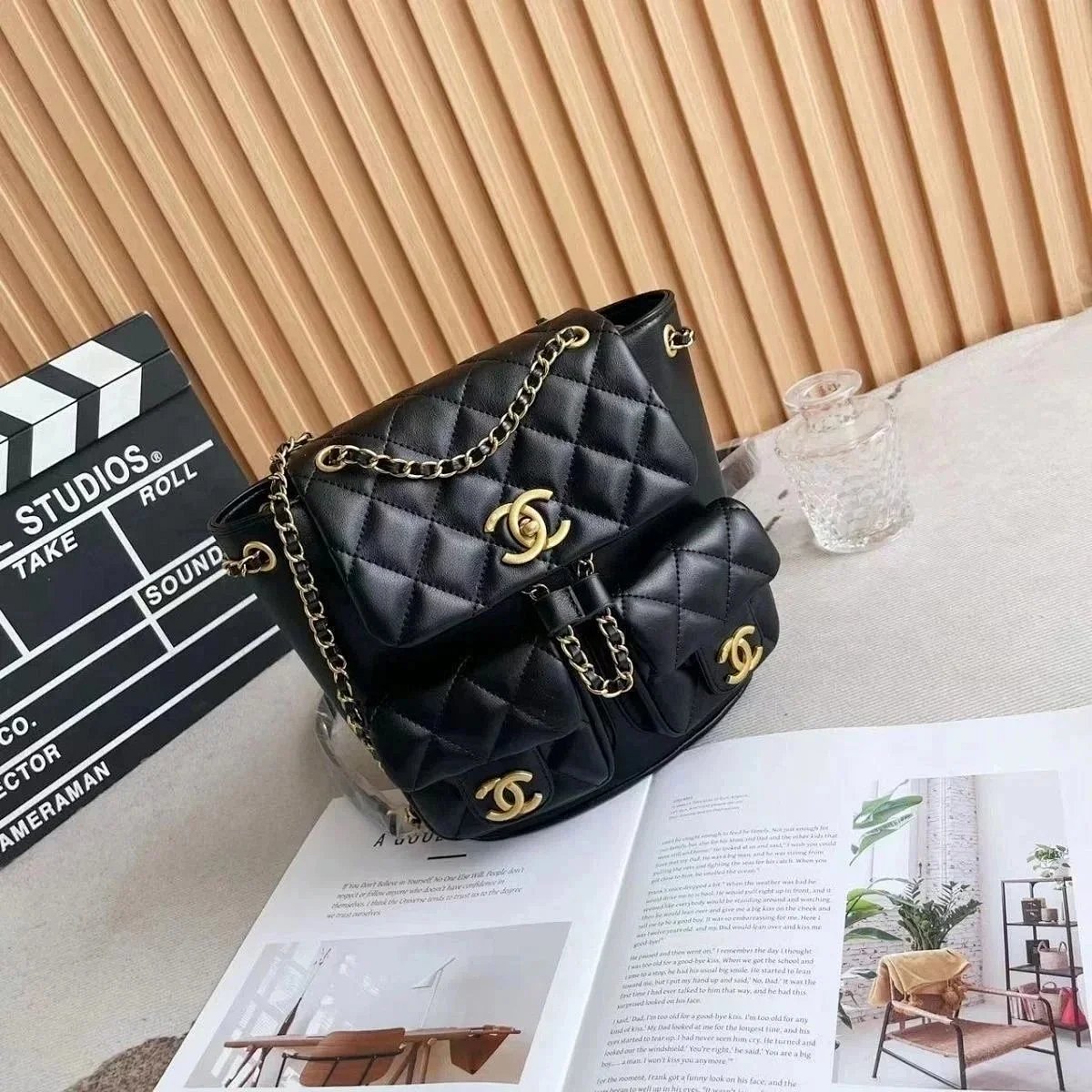 Chanel 22 Bag Silver Quilted Leather Chain Shoulder Bag Chain Bag product detail 4 in Litbuy spreadsheet finds
