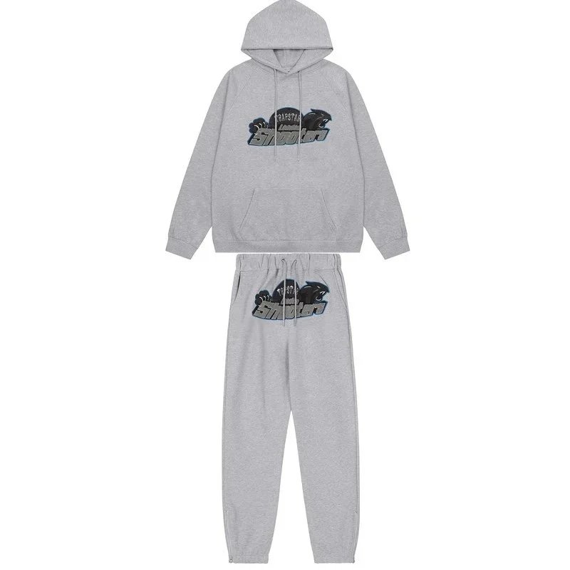 Travstar Rainbow Logo Hoodie and Sweatpants Set Gray - 6