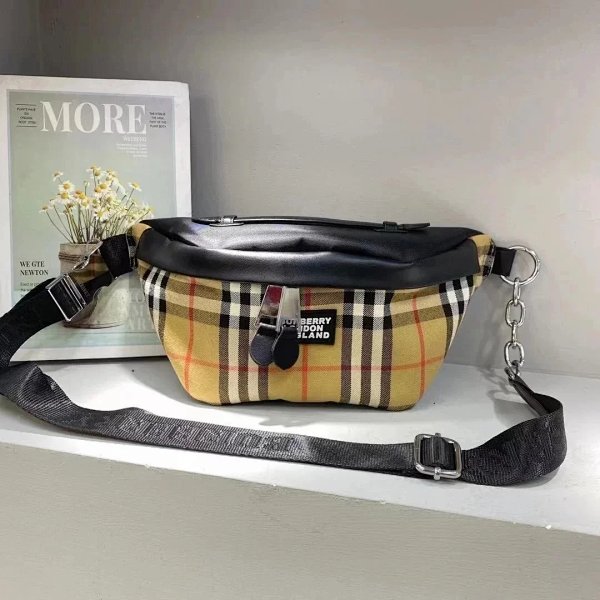 Burberry Vintage Check Belt Bag Beige Plaid Fashion Belt Bag product listing in Litbuy spreadsheet finds