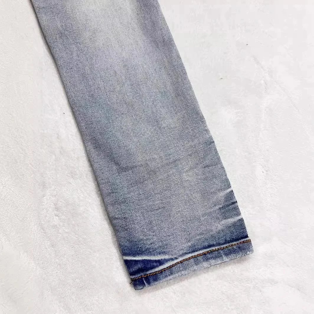 Distressed Light Blue Slim Fit Ripped Jeans