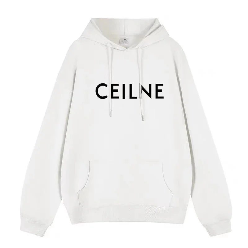 Celine Celine White Logo Hoodie White