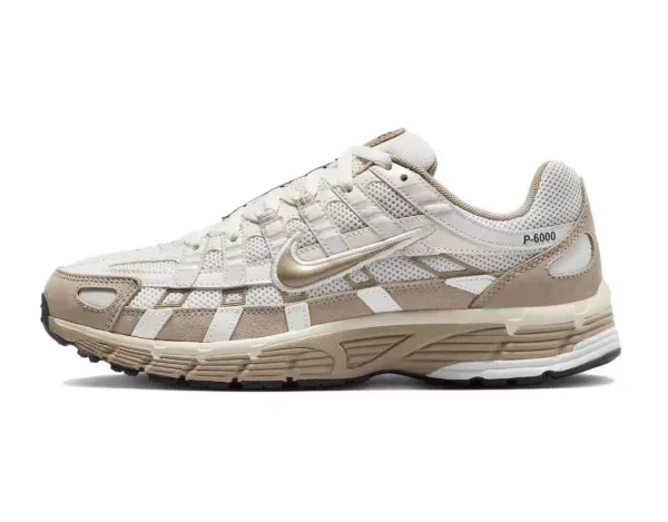 Nike P-6000 Beige and White Running Shoes - 1