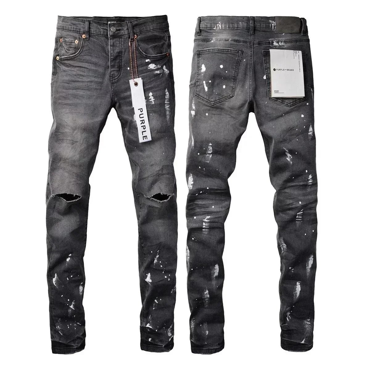 Purple Brand Purple Brand Paint Splatter Distressed Jeans Black