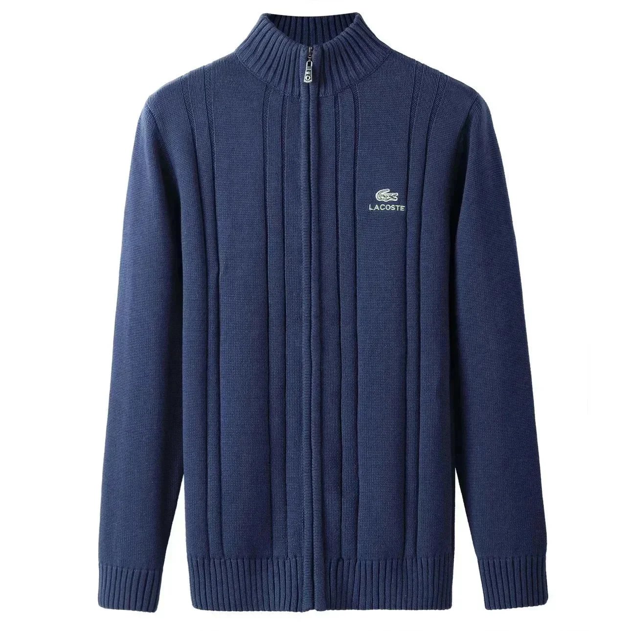 Lacoste Gray V-Neck Sweater Vest and Crewneck Zipper Knit Sweaters