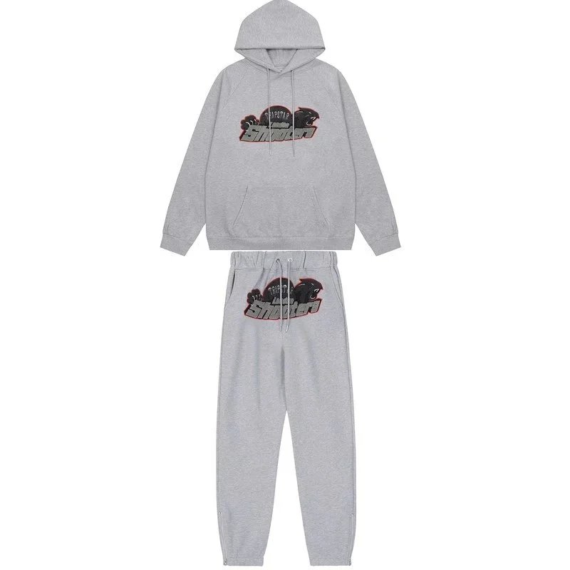 Travstar Rainbow Logo Hoodie and Sweatpants Set Gray - 4