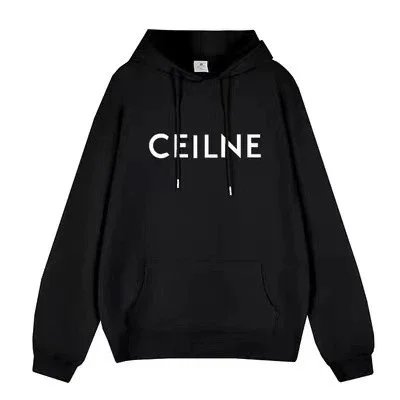 Celine Celine Black Logo Hoodie Black