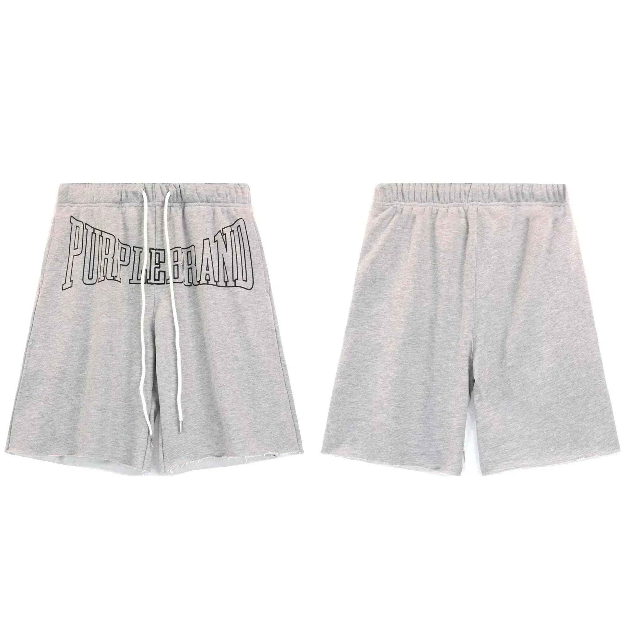 Purple Brand Purple Brand Grey Letter Print Shorts Grey