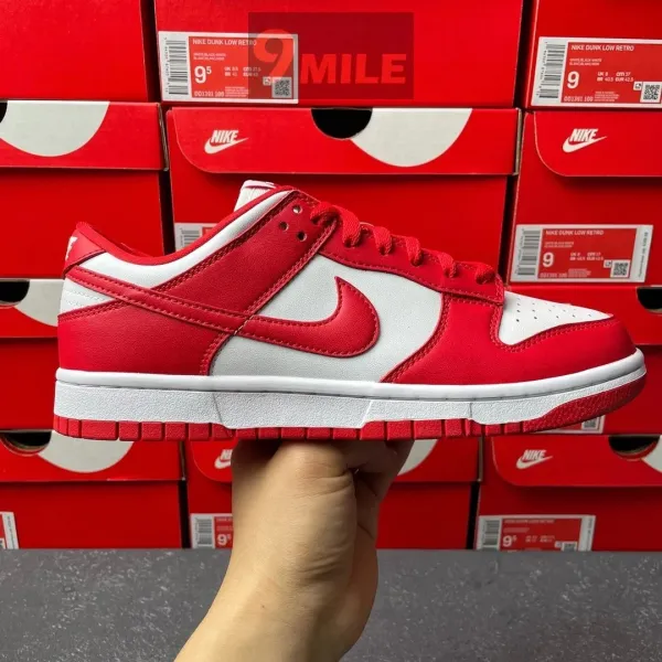 Nike Dunk Low Retro White/Red Sneakers - 1