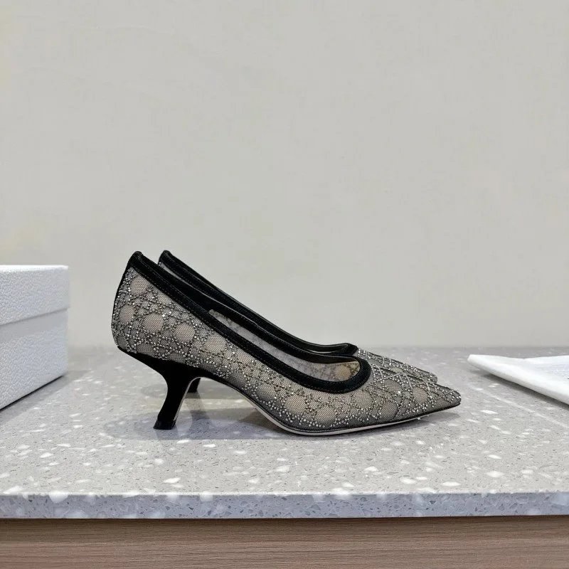 Dior J'Adior Slingback Heels Beige Lace-Embellished Kitten Heels - 2
