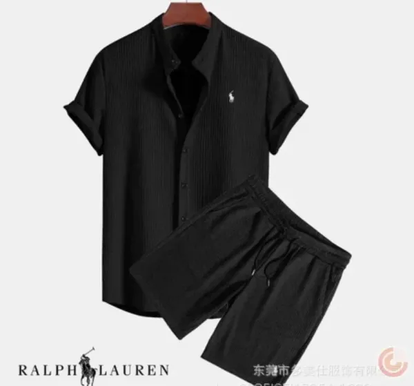 Ralph Lauren Ribbed Short-Sleeve Shirt and Shorts Set Forest Green Casual Set - 6