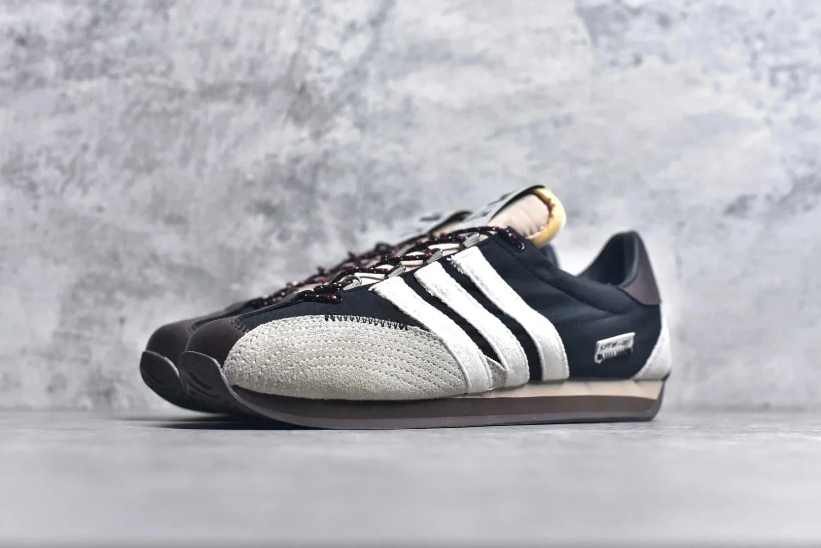 Adidas Retro Low-Profile Sneakers — Black and White product photo 2
