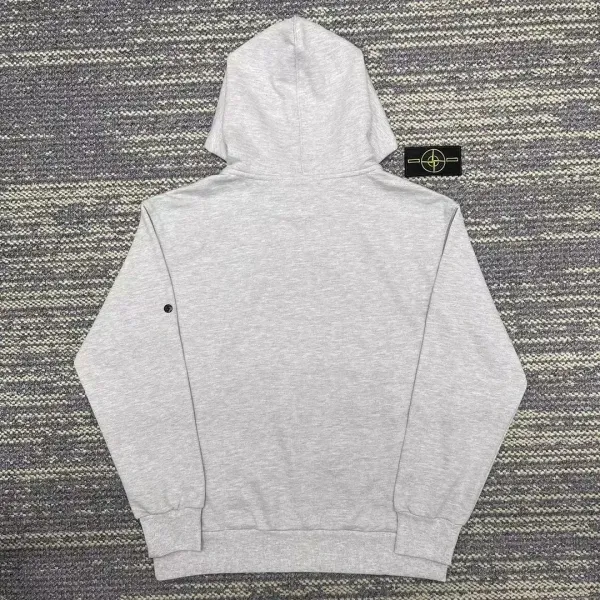 Stone Island Logo Patch Hoodie Gray - 10