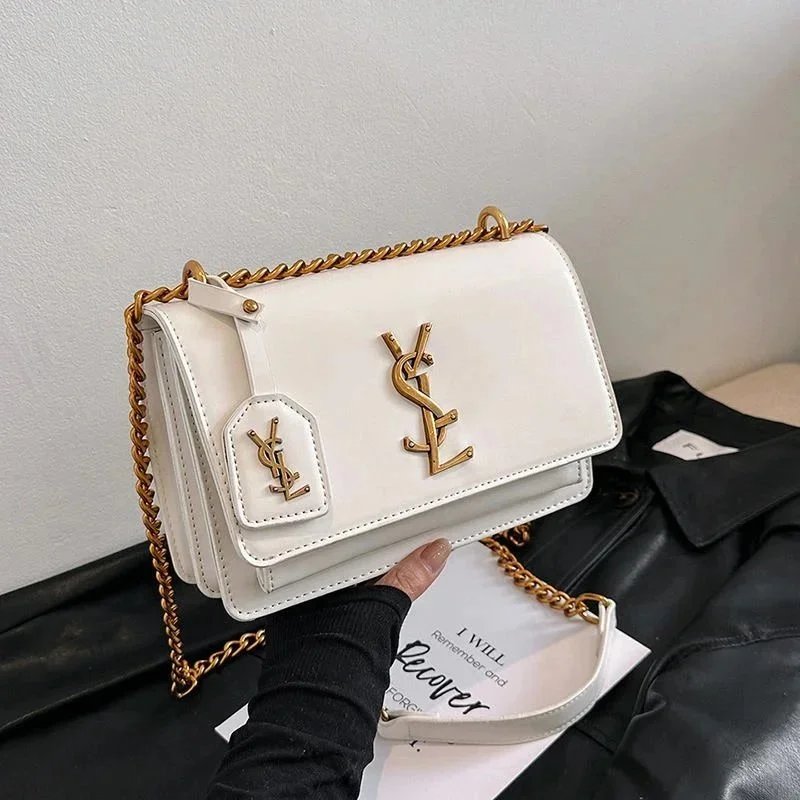 Saint Laurent Black Leather YSL Monogram Chain Shoulder Bag – QC photo 1