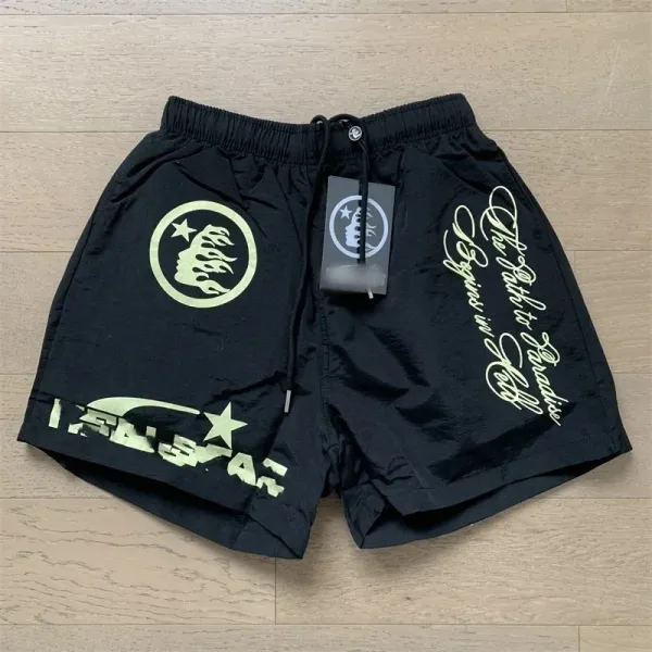 Off-White x Virgil Abloh 'The Path to Paradise' Fluorescent Green Print Swim Shorts - 1