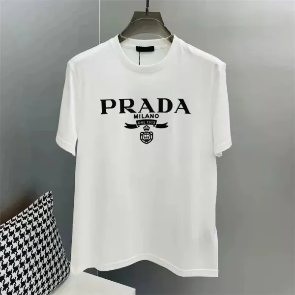 Prada Logo Print White T-Shirt - 1