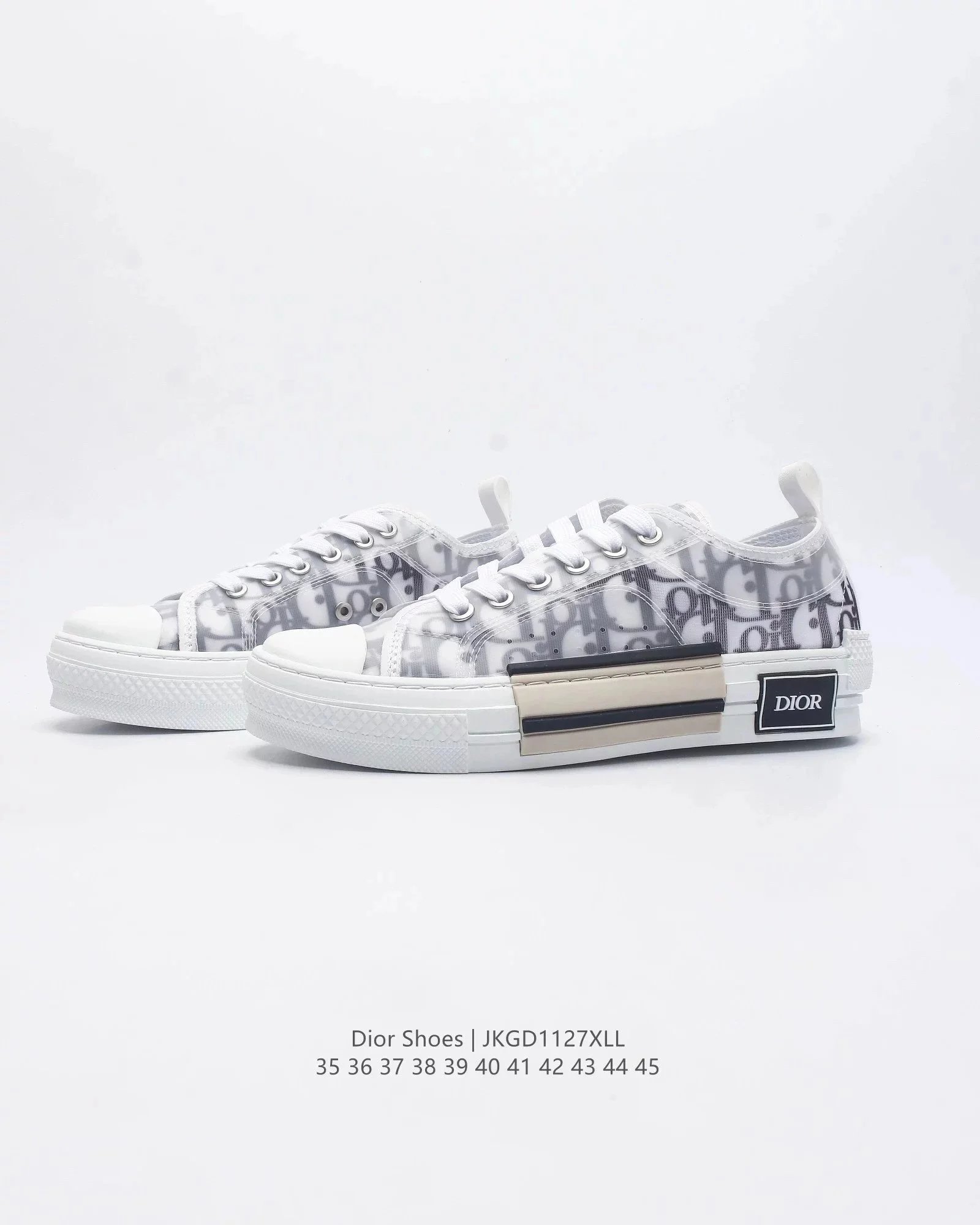 Dior B23 White Monogram High-Top Sneakers