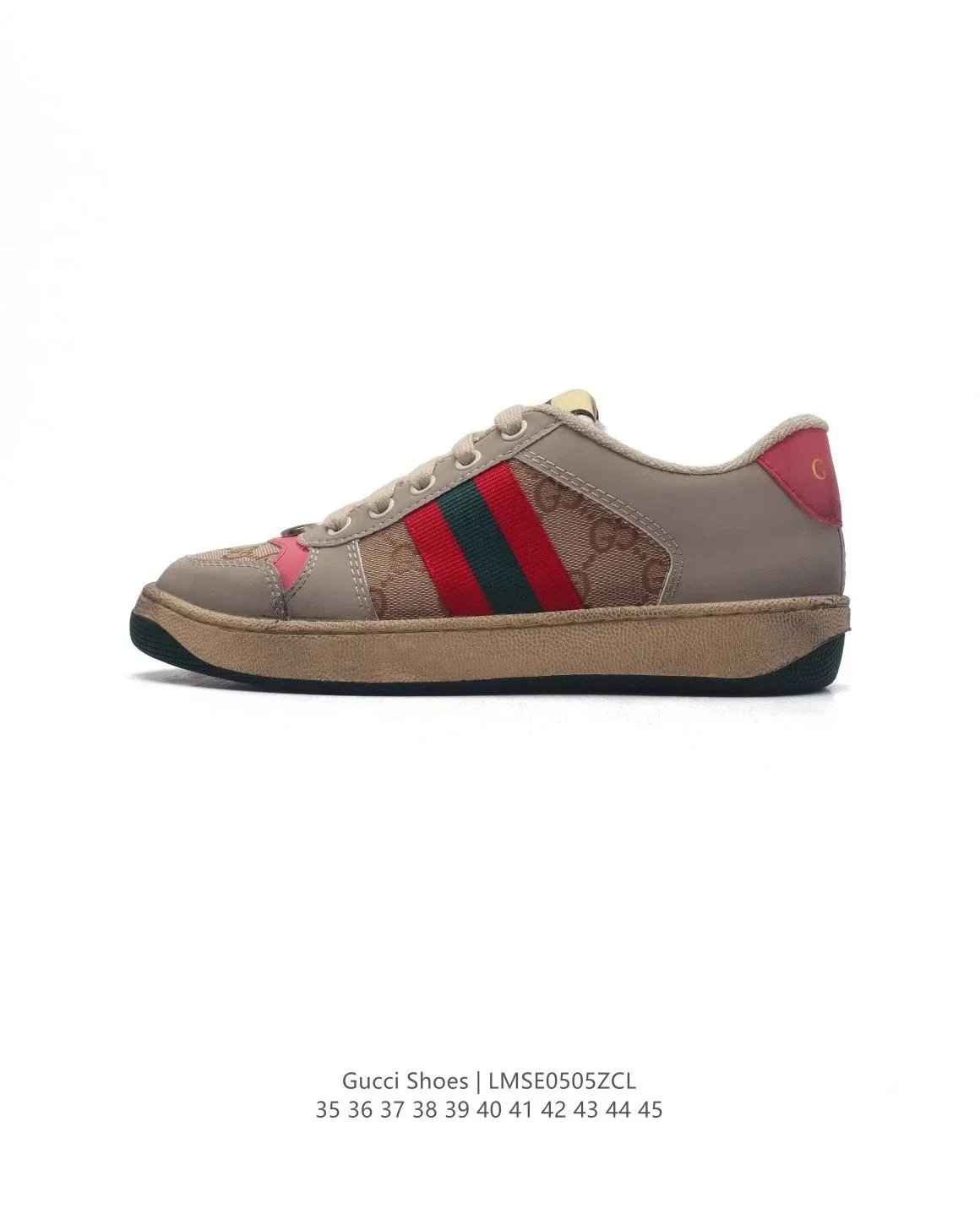 Gucci Rhyton Beige Green Red Web Low Top Sneakers