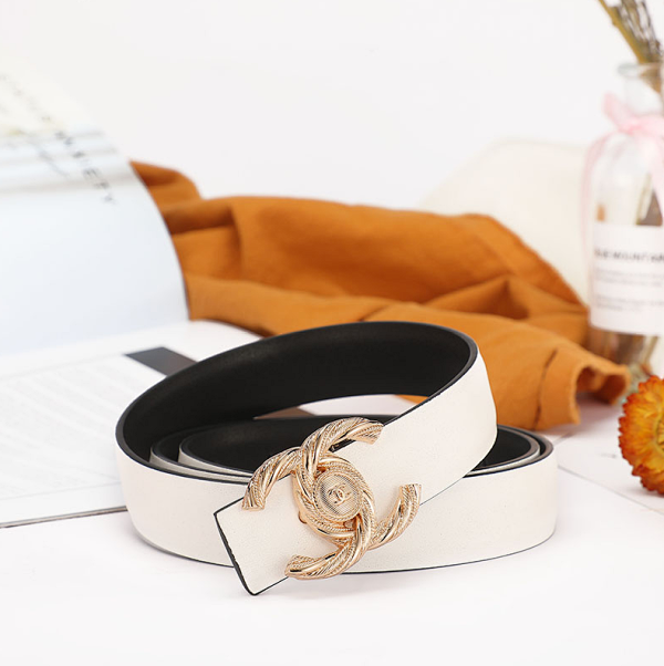 Chanel CC Logo Buckle Belt White Leather Belt product listing in Litbuy spreadsheet finds