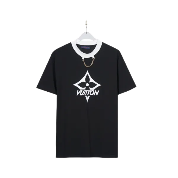 Louis Vuitton Monogram Flower Logo T-Shirt Black - 1