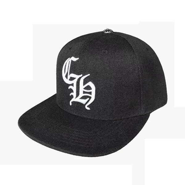Chrome Hearts Gothic Logo Black Baseball Cap - 1