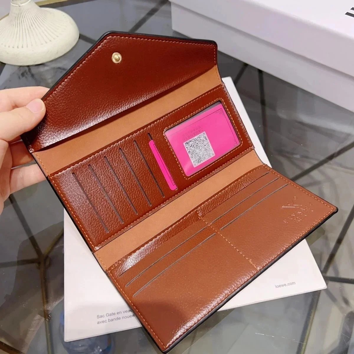 Chanel Quilted Card Holder Brown Leather - 4