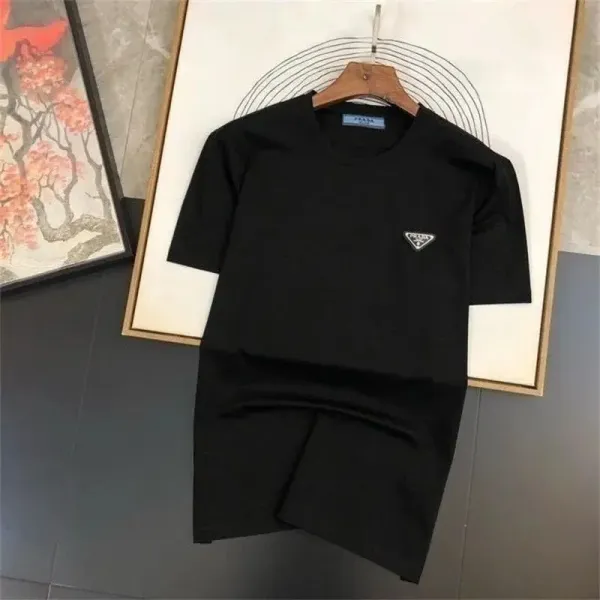 Prada Re-Nylon Triangle Logo Black T-Shirt - 1