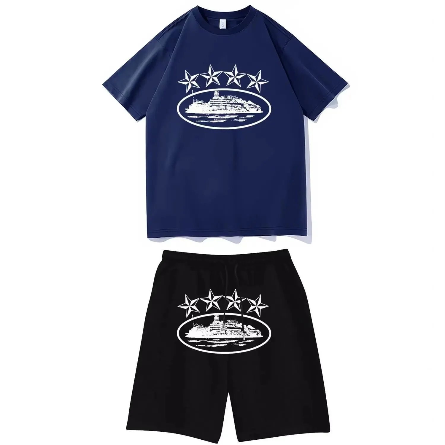 Corteiz Alcatraz Logo T-Shirt and Shorts Set product photo 4