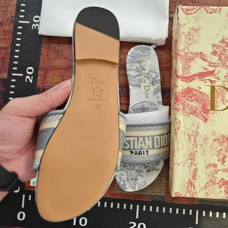 Dior Slippers Dway Embroidered Slide Sandals image 2