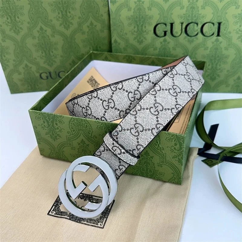 Gucci GG Marmont Belt Beige Canvas with Silver-Tone Buckle Canvas Belt product detail 2 in Litbuy spreadsheet finds