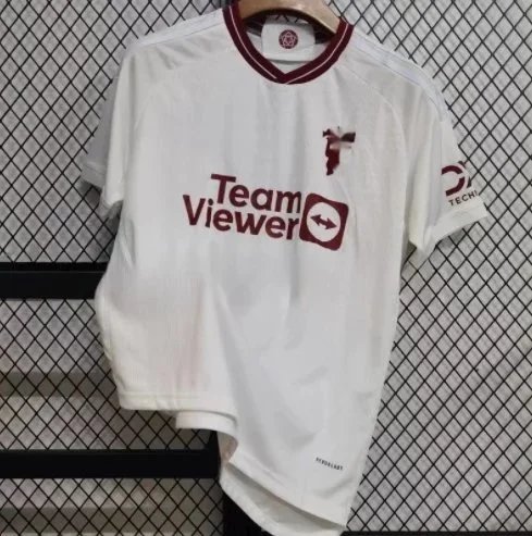 White with a red neckband