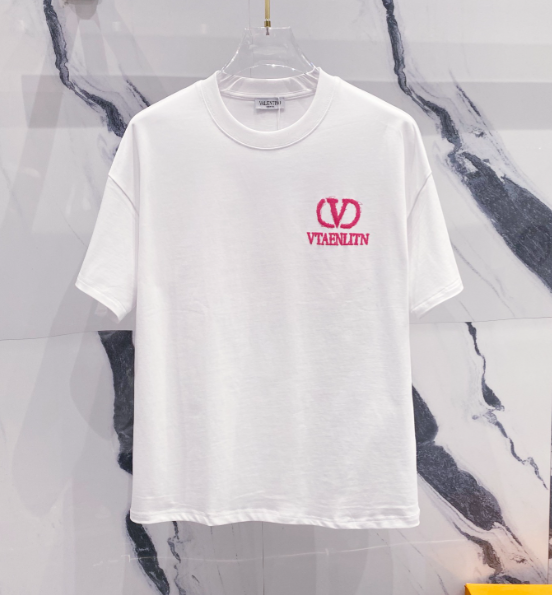 Valentino Valentino VTAENLTYN White T-Shirt with Red Logo White