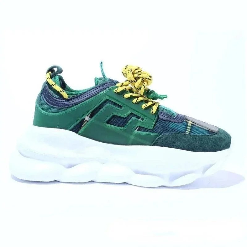 Versace Versace Chain Reaction Sneakers in Green/Yellow Green
