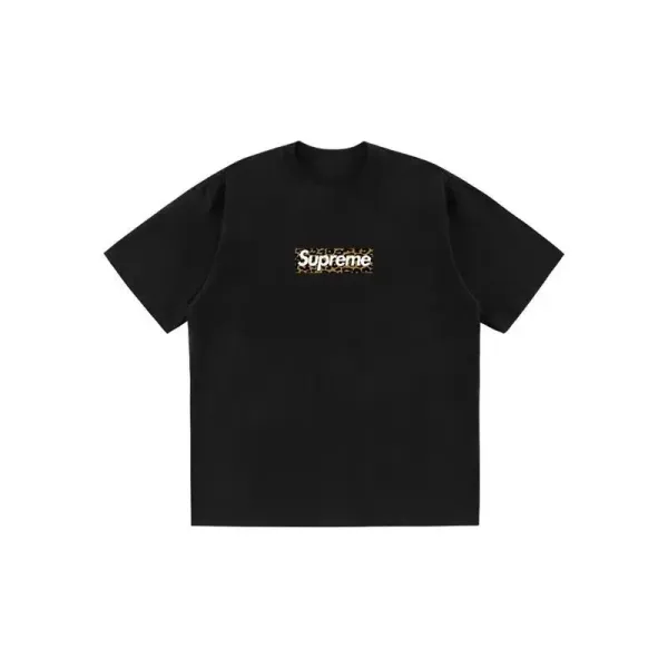 Supreme Leopard Box Logo Black T-Shirt - 1