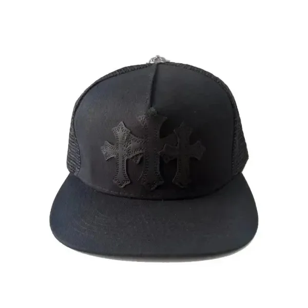 Chrome Hearts Triple Cross Black Mesh Baseball Cap - 1