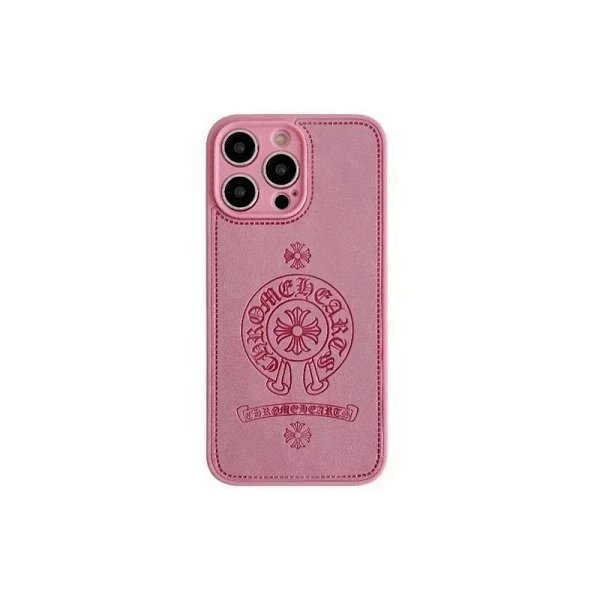 Chrome Hearts Pink Leather Phone Case with Embossed Logo product listing in Litbuy spreadsheet finds