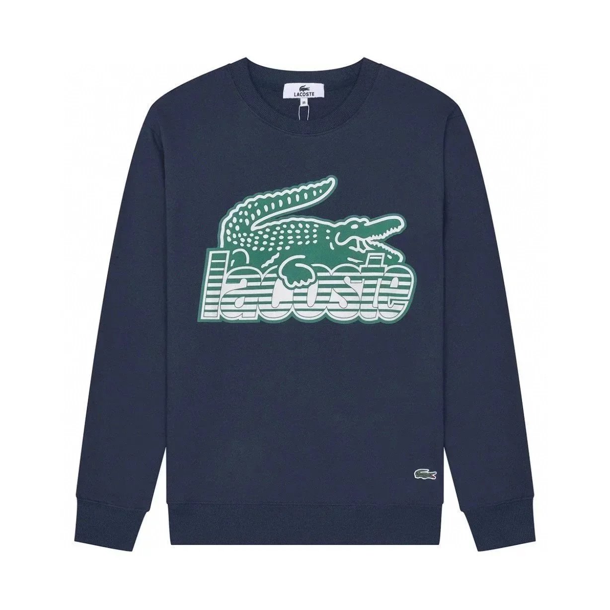 Lacoste Classic Logo Grey Navy White Black Crewneck T-Shirt