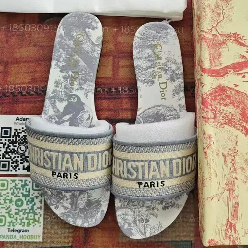 Dior Christion Dior Oblique Slide Sandals Navy Slippers product detail 2 in Litbuy spreadsheet finds