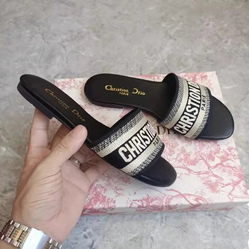 Dior Slippers Dway Embroidered Slide Sandals — 05