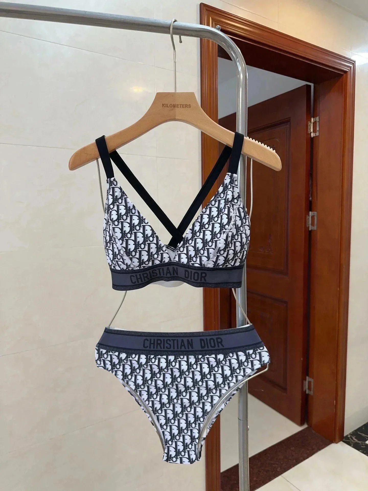 Christian Dior Underwear Set with Monogram Pattern Black