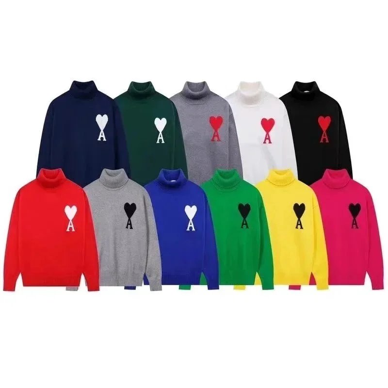 AMI Paris Heart Logo Turtleneck Sweater [11 styles]
