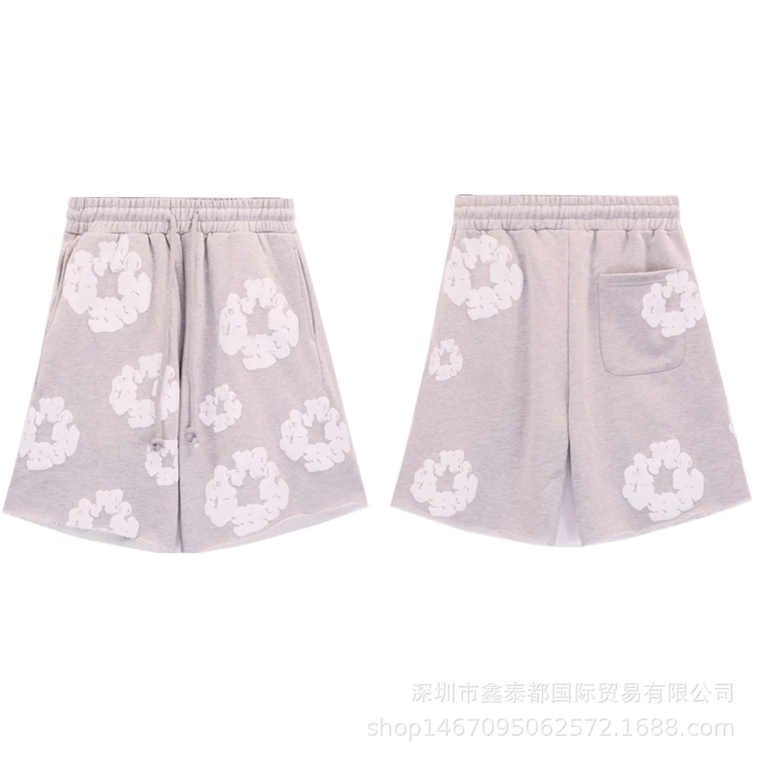 Fear of God Essentials by Fear of God Grey Floral Print Shorts Grey