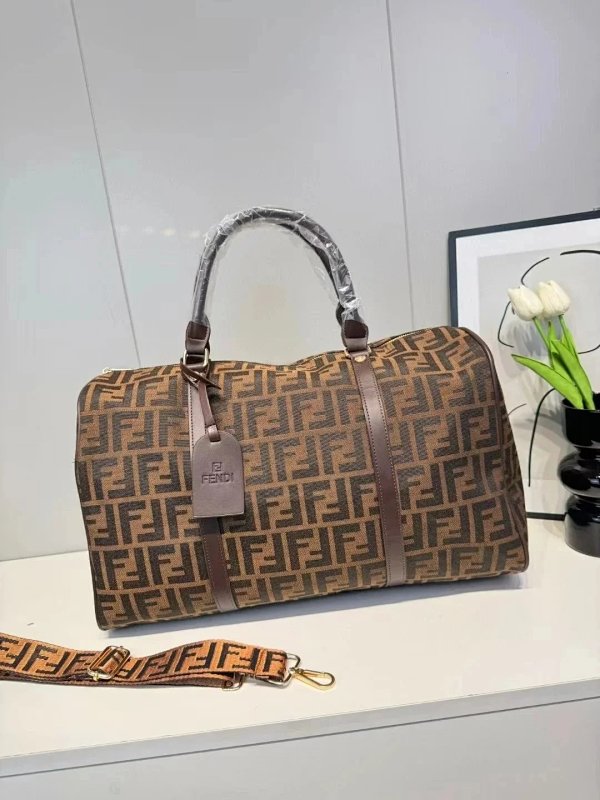 Fendi Zucca FF Monogram Boston Bag Beige Brown product listing in Litbuy spreadsheet finds